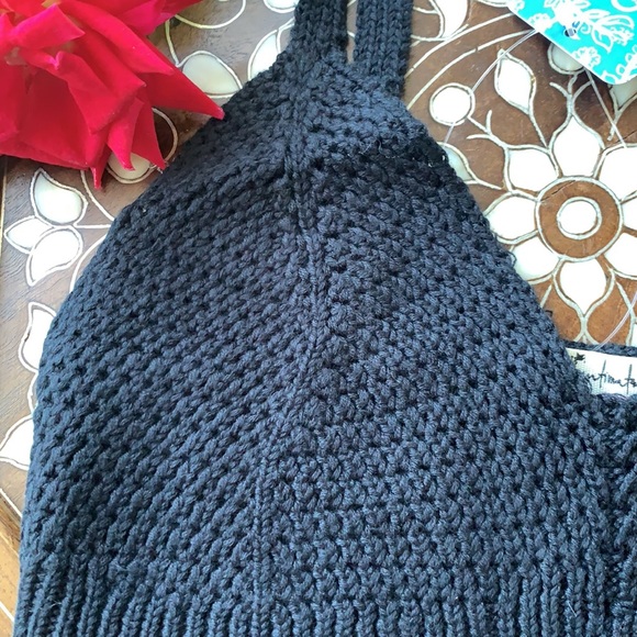 FREE PEOPLE CROCHET COTTON BRAMI IN BLACK BEAUTIFUL STAPLE PIECE FP INTIMATELY - Picture 7 of 12